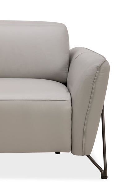Fauteuil à inclinaison électrique Riviera en cuir véritable de qualité supérieure - gris clair