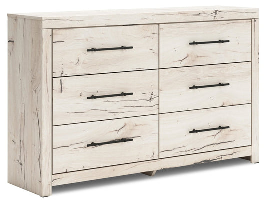 Commode à 6 tiroirs pour chambre à coucher Derekson, 58,7 L x 36,5 H - Blanc rustique | Commode de chambre à coucher Derekson de 58,7 po (L) x 36,5 po (H) à 6 tiroirs - blanc rustique