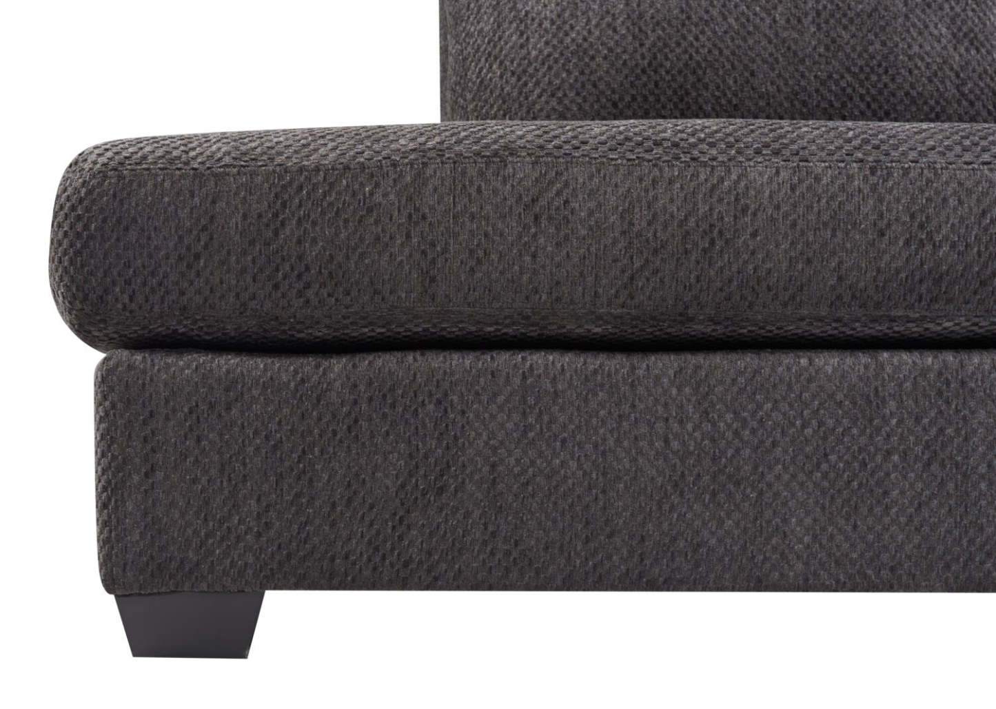 Canapé sectionnel de gauche Morty 2 pièces fabriqué au Canada en tissu de chenille avec coussins décoratifs - gris