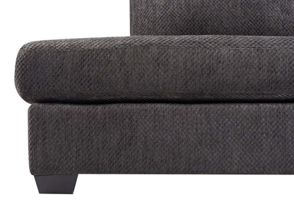 Canapé sectionnel de gauche Morty 2 pièces fabriqué au Canada en tissu de chenille avec coussins décoratifs - gris