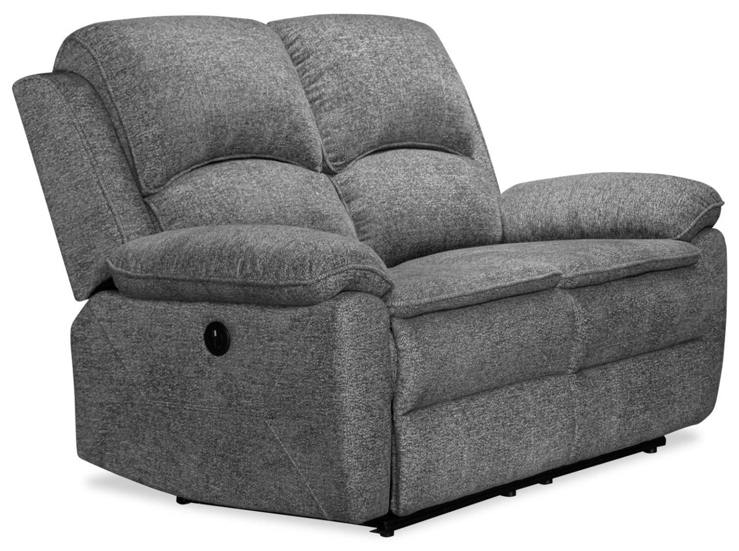 Chandler 60 Chenille Fabric Power Reclining Loveseat - Grey | Causeuse à inclinaison électrique Chandler de 60 po en tissu de chenille - gris