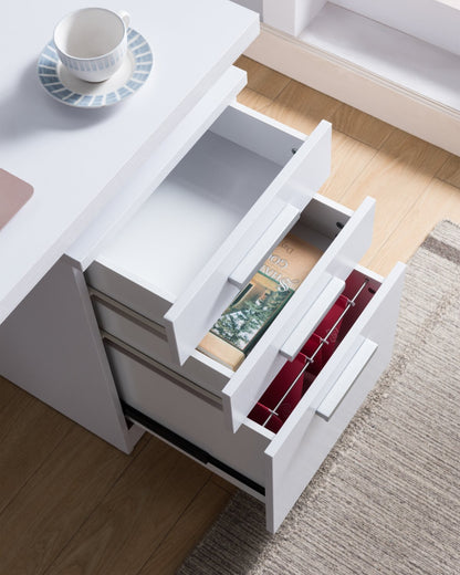 Bureau réversible Oscar 47 à 3 tiroirs - Blanc|Bureau réversible Oscar de 47 po à 3 tiroirs - blanc