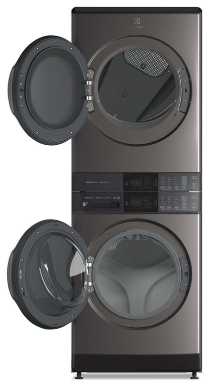 Tour de buanderie Electrolux à chargement frontal de 5,2/8,0 pi³ avec vapeur - Titane - ELTE760CAT | Tour de buanderie Laundry TowerMC à la vapeur Electrolux à chargement frontal de 5,2/8,0 pi³ - titan…