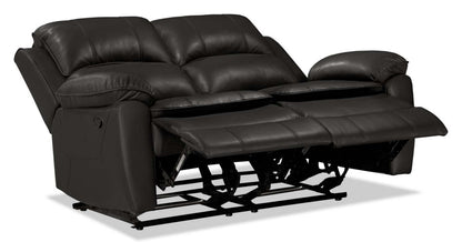 Causeuse inclinable Chandler de 60 po en tissu d'apparence cuir - gris