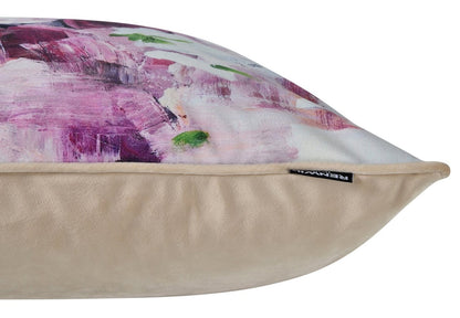 Coussin décoratif motif floral abstrait - violet | Oreiller d’accent floral abstrait - Violet | FL1361DP