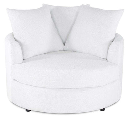Fauteuil d’appoint Cuddler Grande de 48 po fabriqué au Canada en tissu de chenille - blanc Plush Heaven