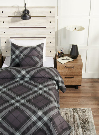 Ensemble d'édredon William 4 pièces pour lit double/grand lit - Gris | Ensemble d'édredon William 4 pièces pour lit double ou grand lit - gris | WLIAM4FQ