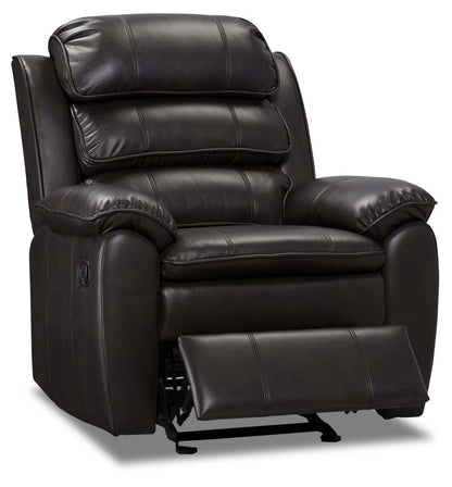 Adam 34.45 Fauteuil inclinable coulissant en tissu d'apparence cuir marron | Fauteuil coulissant inclinable Adam de 34,45 po en tissu d'apparence cuir brun