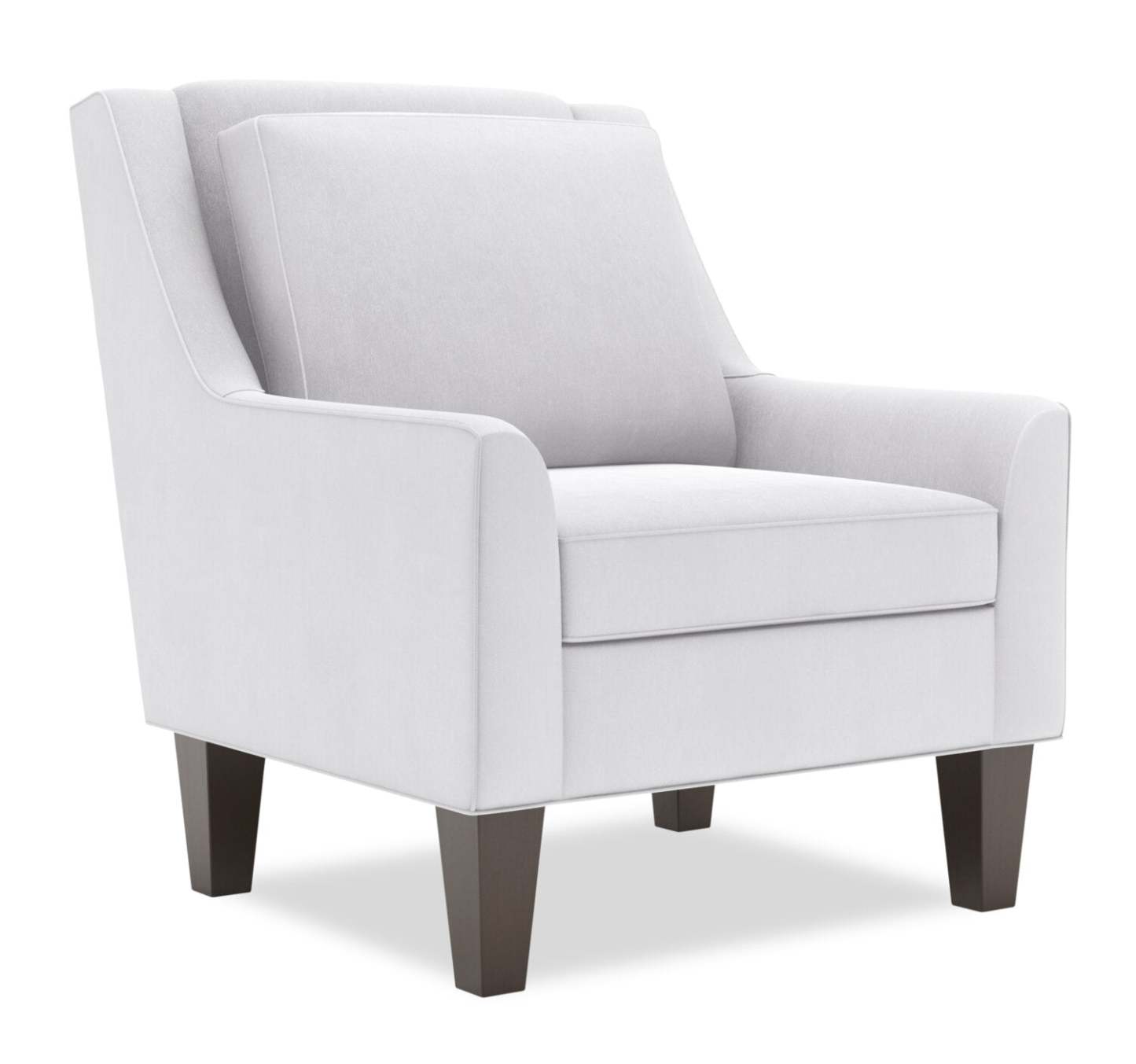 Fauteuil d’appoint club Sofa Lab personnalisable en tissu d’apparence lin de 29 po avec pattes en bois - blanc Pax Ice | Made in Canada Sofa Lab Customizable Club 29 Linen-Look Fabric Accent Chair with Wood Legs - Pax Ice White | CLUB3449