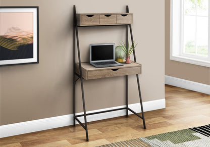 Bureau compact Norris 31.5 avec 4 tiroirs - Taupe|Bureau compact Norris de 31,5 po à 4 tiroirs - taupe