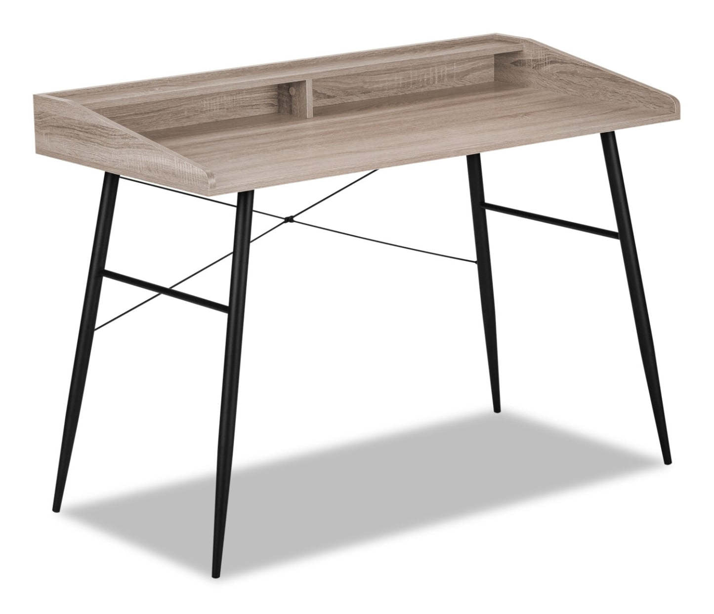 Bureau Jeremy 47.25 avec petite niche - Taupe|Bureau Jeremy de 47,25 po avec petite crédence - taupe