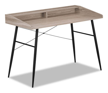 Bureau Jeremy 47.25 avec petite niche - Taupe|Bureau Jeremy de 47,25 po avec petite crédence - taupe