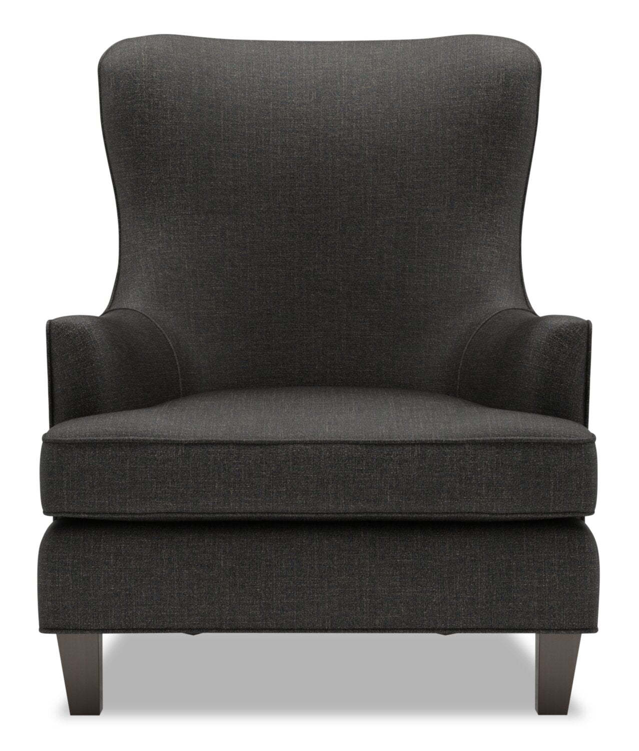 Fabriqué au Canada Sofa Lab Fauteuil d'appoint à oreilles personnalisable 32 po en tissu d'apparence lin - gris Luna Kohl | Fauteuil d'appoint à oreilles Sofa Lab de 32 po fabriqué au Canada en tissu d'apparence lin - gris Luna Kohl | AILE2691