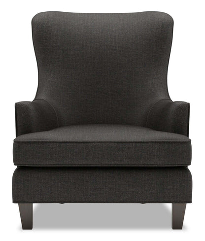 Fabriqué au Canada Sofa Lab Fauteuil d'appoint à oreilles personnalisable 32 po en tissu d'apparence lin - gris Luna Kohl | Fauteuil d'appoint à oreilles Sofa Lab de 32 po fabriqué au Canada en tissu d'apparence lin - gris Luna Kohl | AILE2691
