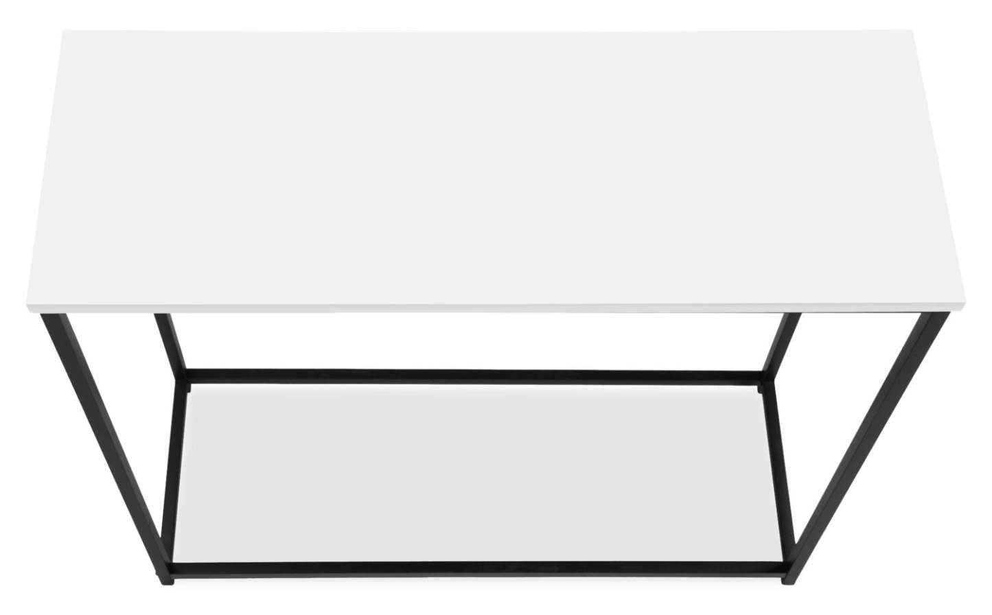 Alma 31.5 Modern Sofa Table - White with Black Metal Frame|Table de salon moderne Alma de 31,5 po - blanche avec armature en métal noir