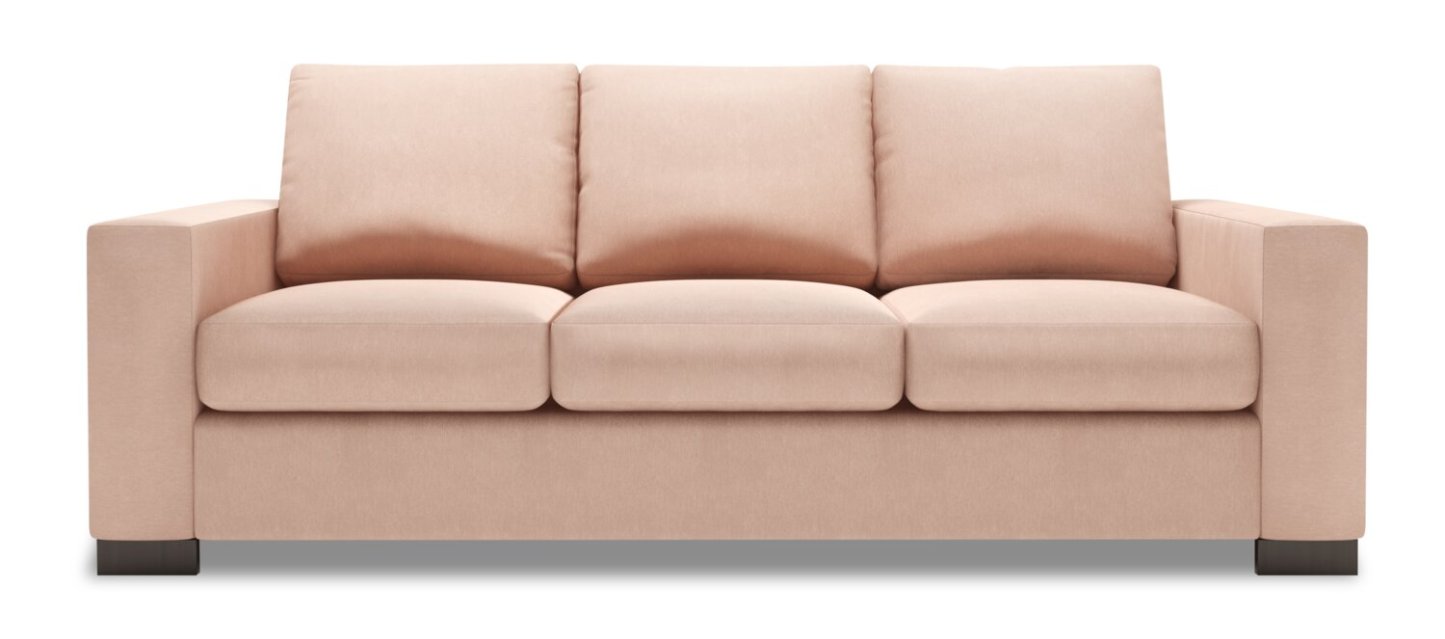 Fabriqué au Canada Canapé Personnalisable Sofa Lab Track 85 en Tissu d'Apparence Lin avec Accoudoirs Droits - Rose Pax | Canapé Track de Sofa Lab de 85 po fabriqué au Canada en tissu d’apparence lin avec accoudoirs rectilignes - rose Pax Rose | TR103249