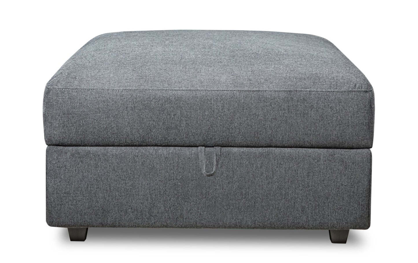 Scott Living Evolve Modular 39.5 Linen-Look Fabric Storage Ottoman with Feather Down Cushion - Charcoal Grey | Pouf de rangement modulaire Evolve de Scott Living de 39,5 po en tissu d’apparence lin avec coussin en duvet et plumes - gris anthracite
