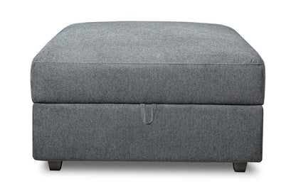 Scott Living Evolve Modular 39.5 Linen-Look Fabric Storage Ottoman with Feather Down Cushion - Charcoal Grey | Pouf de rangement modulaire Evolve de Scott Living de 39,5 po en tissu d’apparence lin avec coussin en duvet et plumes - gris anthracite