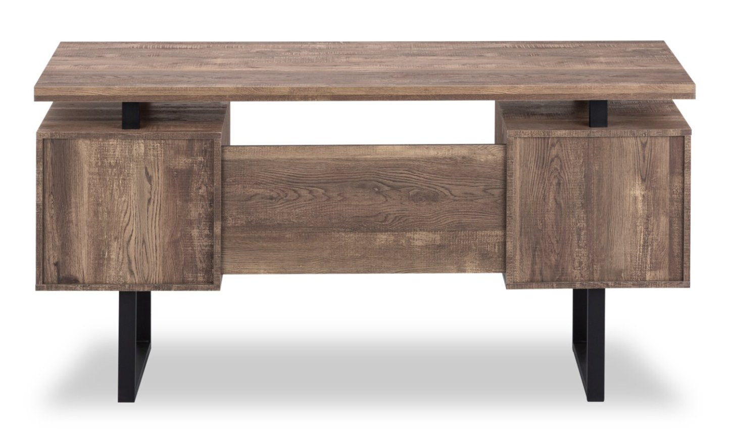 Bureau réversible Teagan 60 avec 3 tiroirs - Marron|Bureau réversible Teagan de 60 po à 3 tiroirs - brun