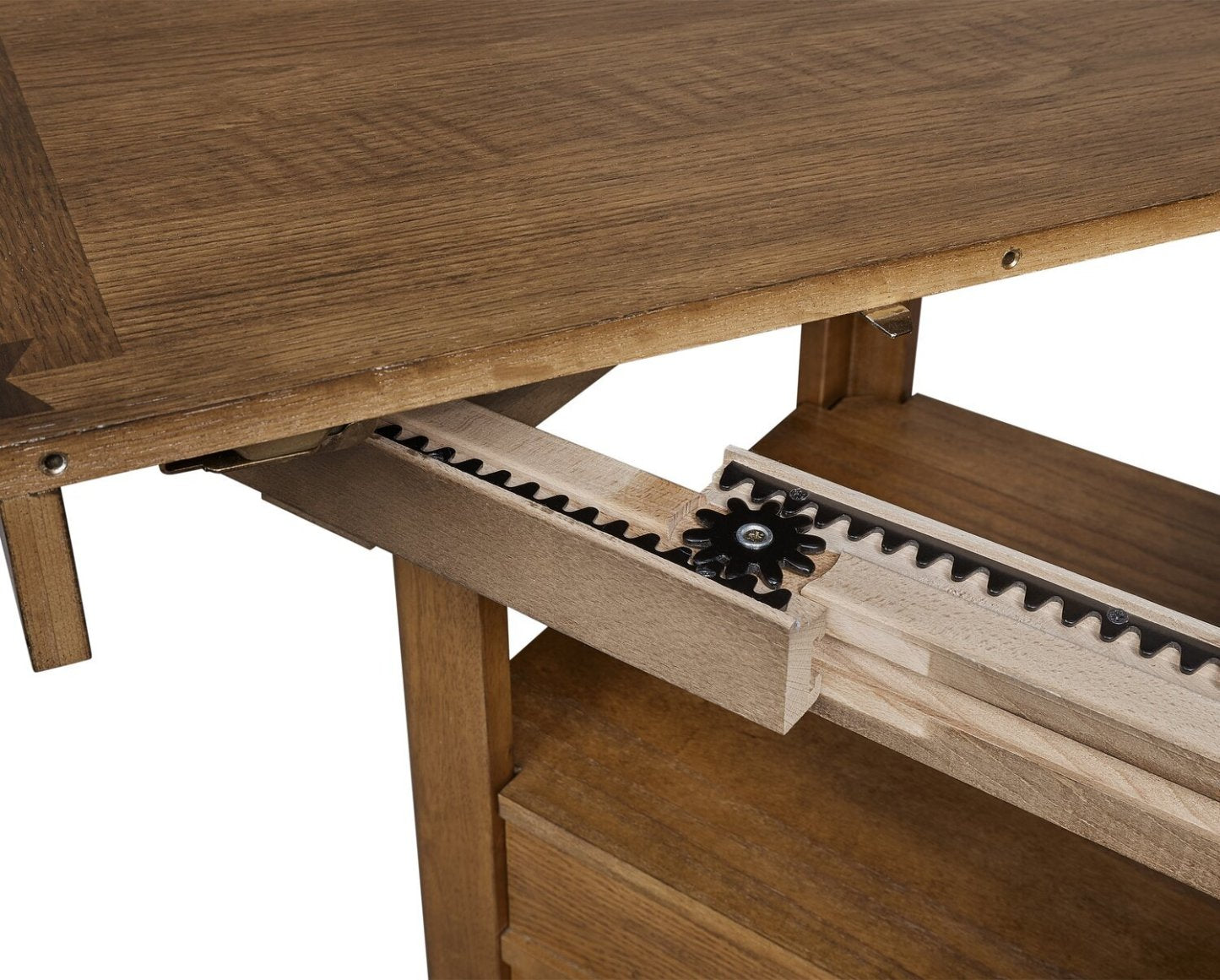 Table de salle à manger à hauteur de comptoir Dena avec rallonge de 42 à 60 W, ronde - Chêne brun | Table de salle à manger ronde Dena de 42 po à 60 po (L) de hauteur comptoir et avec rallonge - chêne brun