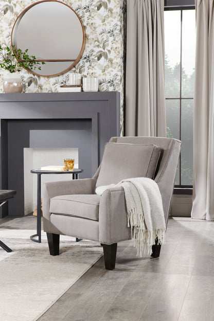 Fauteuil d’appoint club Sofa Lab personnalisable en tissu d’apparence lin de 29 po avec pattes en bois - gris Pax Slate | Made in Canada Sofa Lab Customizable Club 29 Linen-Look Fabric Accent Chair with Wood Legs - Pax Slate Grey | CLUB3049