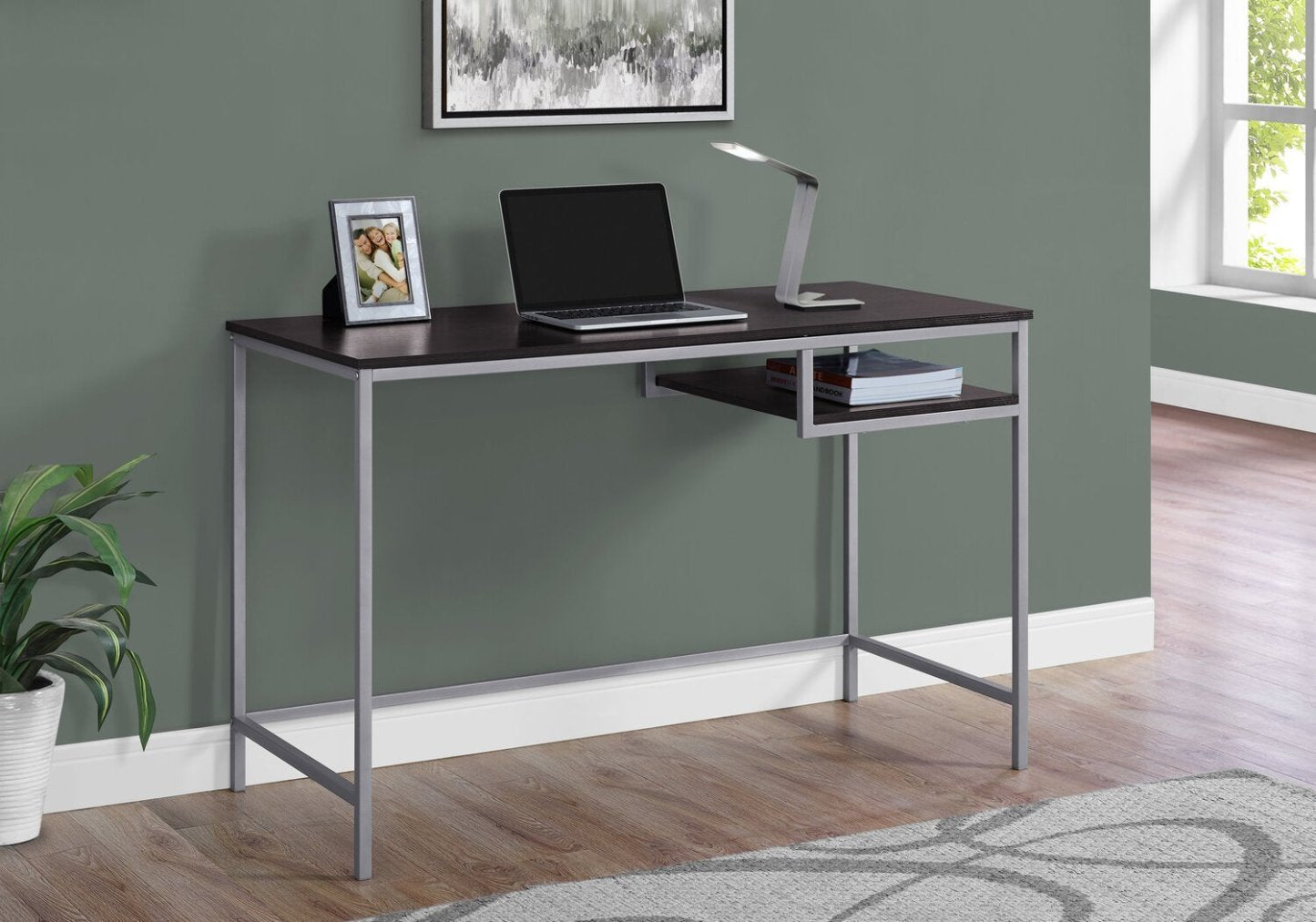 Bureau Frankie 48 avec étagère - Espresso|Bureau Franzie de 48 po avec tablette - espresso