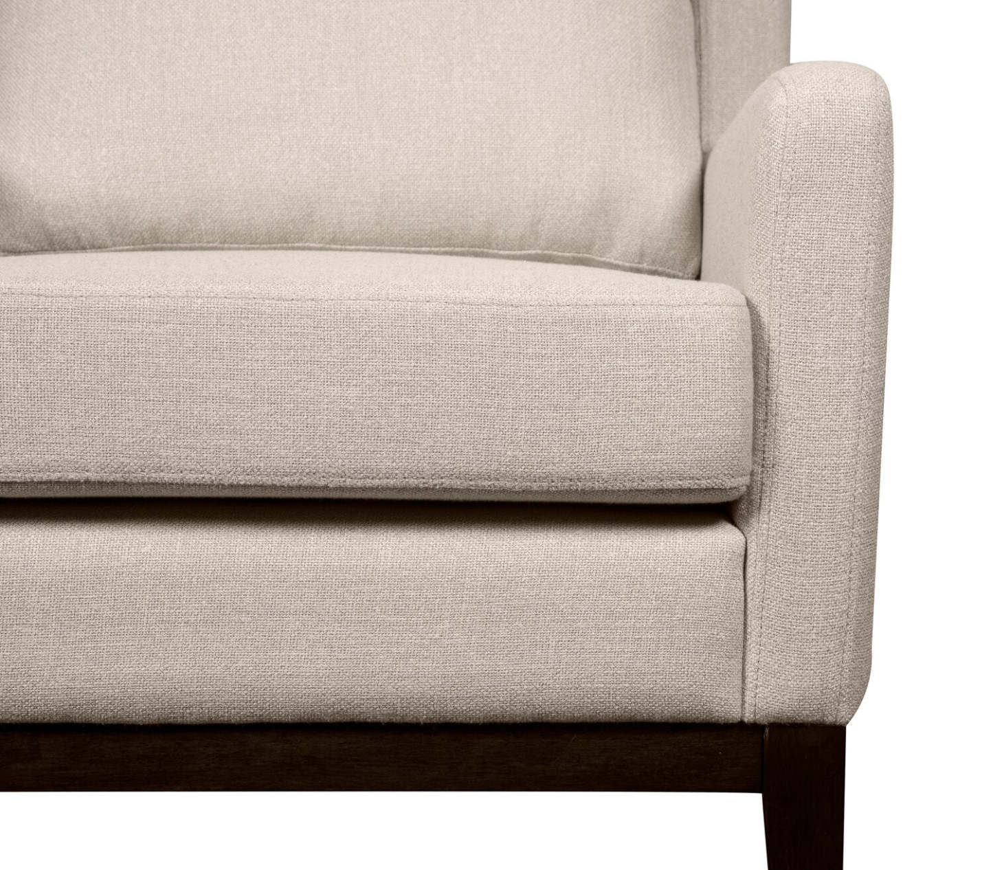 Chaise d'appoint en tissu d'apparence lin avec base en bois Adel 28,5 - Beige | Fauteuil d'appoint Adel de 28,5 po en tissu d'apparence lin avec piètement en bois - beige