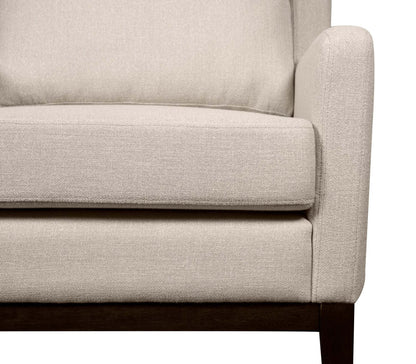 Chaise d'appoint en tissu d'apparence lin avec base en bois Adel 28,5 - Beige | Fauteuil d'appoint Adel de 28,5 po en tissu d'apparence lin avec piètement en bois - beige