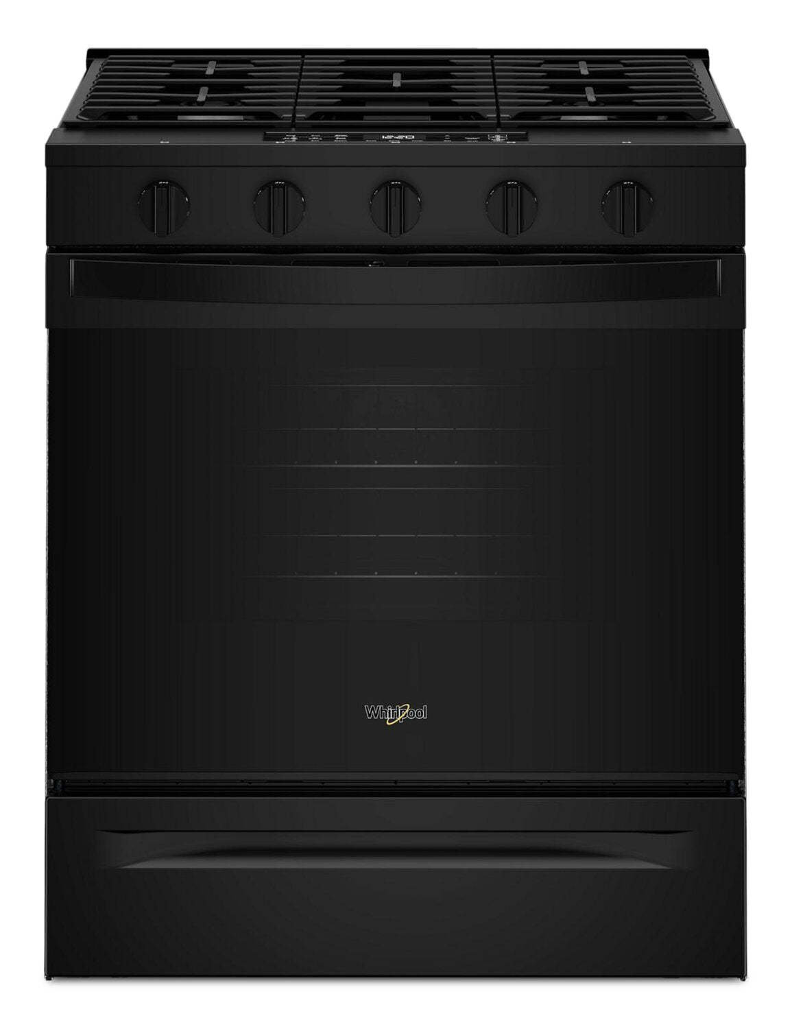 Cuisinière à gaz Whirlpool de 5 pi³ et de 30 po avec cuisson à air - noire - WSGS5030SB | Whirlpool 30 5 Cu. Ft. Gas Range with Air Cooking - Black - WSGS5030SB