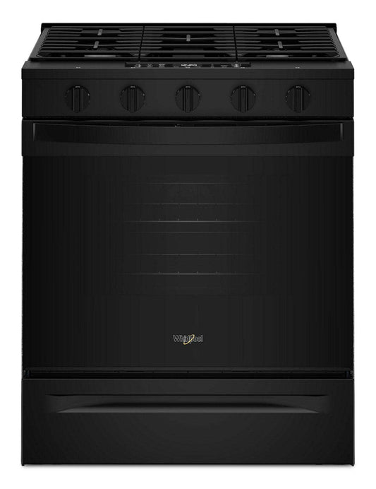 Cuisinière à gaz Whirlpool de 5 pi³ et de 30 po avec cuisson à air - noire - WSGS5030SB | Whirlpool 30 5 Cu. Ft. Gas Range with Air Cooking - Black - WSGS5030SB
