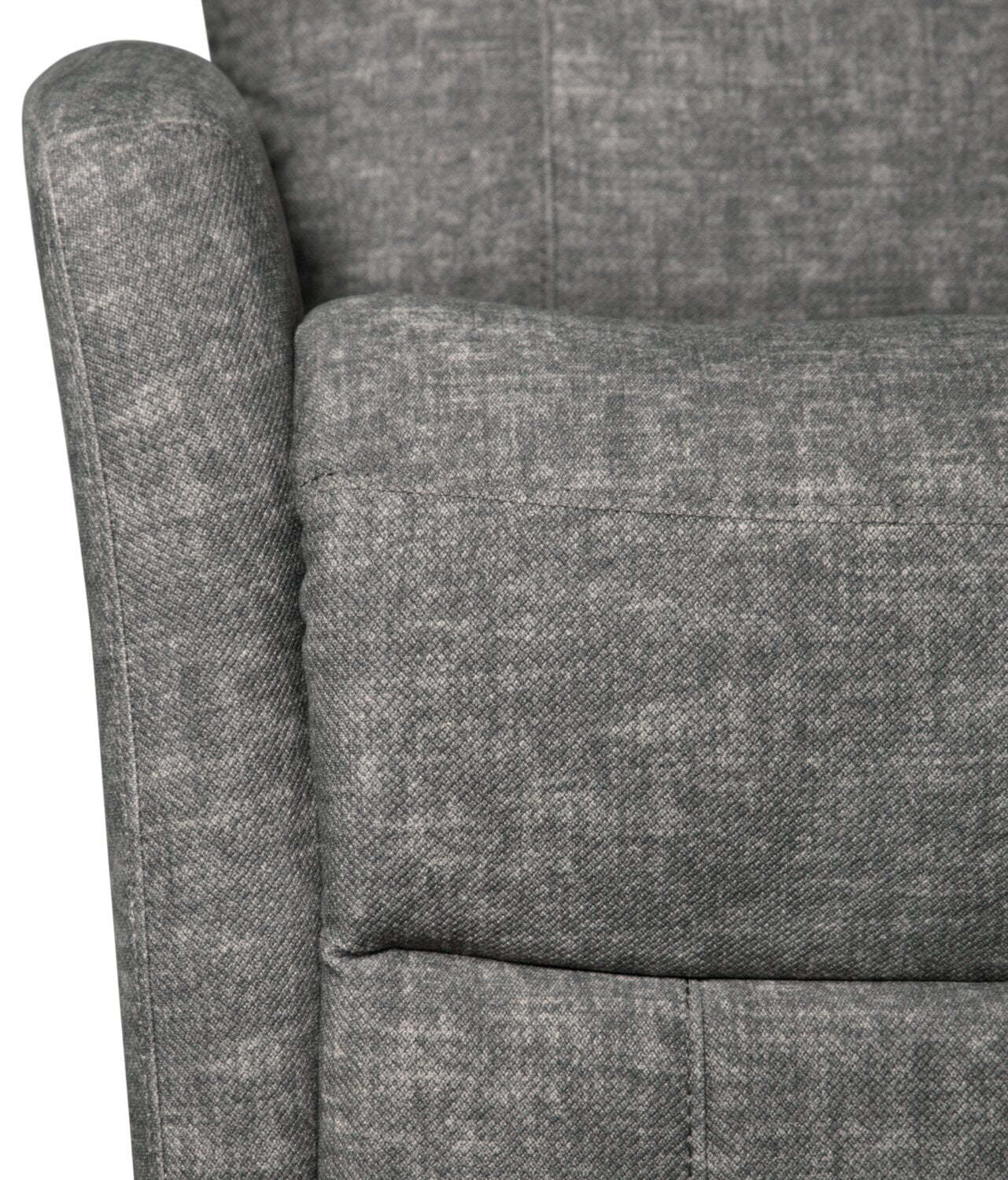 Jeffry 30.3 Fauteuil inclinable pivotant et coulissant en tissu velours - Gris | Fauteuil pivotant, coulissant et inclinable Jeffry de 30,3 po en tissu de velours - gris