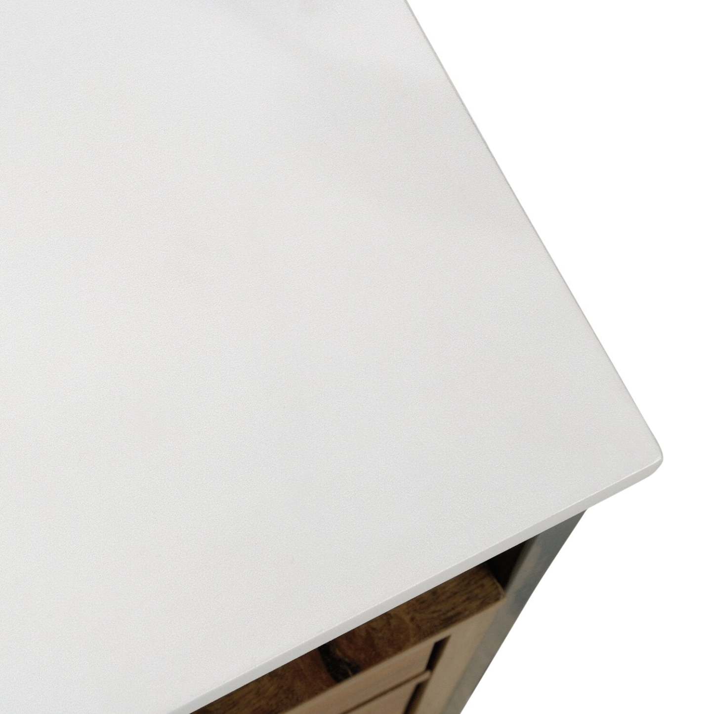 Bureau en forme de L Taryn de 59,69 po à 2 tiroirs - blanc et brun clair