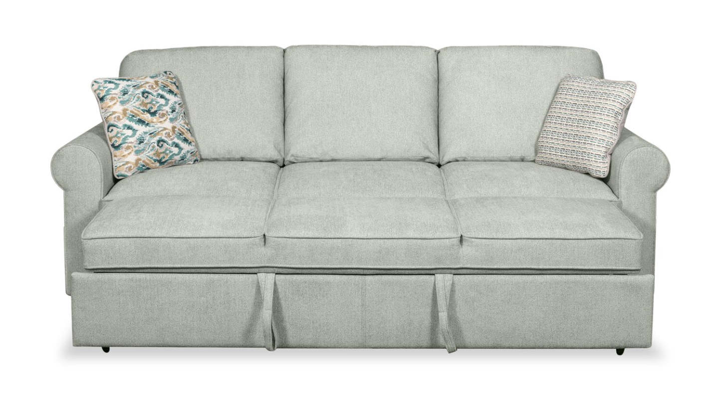 Scott Living Haven 96 Sofa-lit en tissu de chenille avec pattes en bois - bleu écume de mer