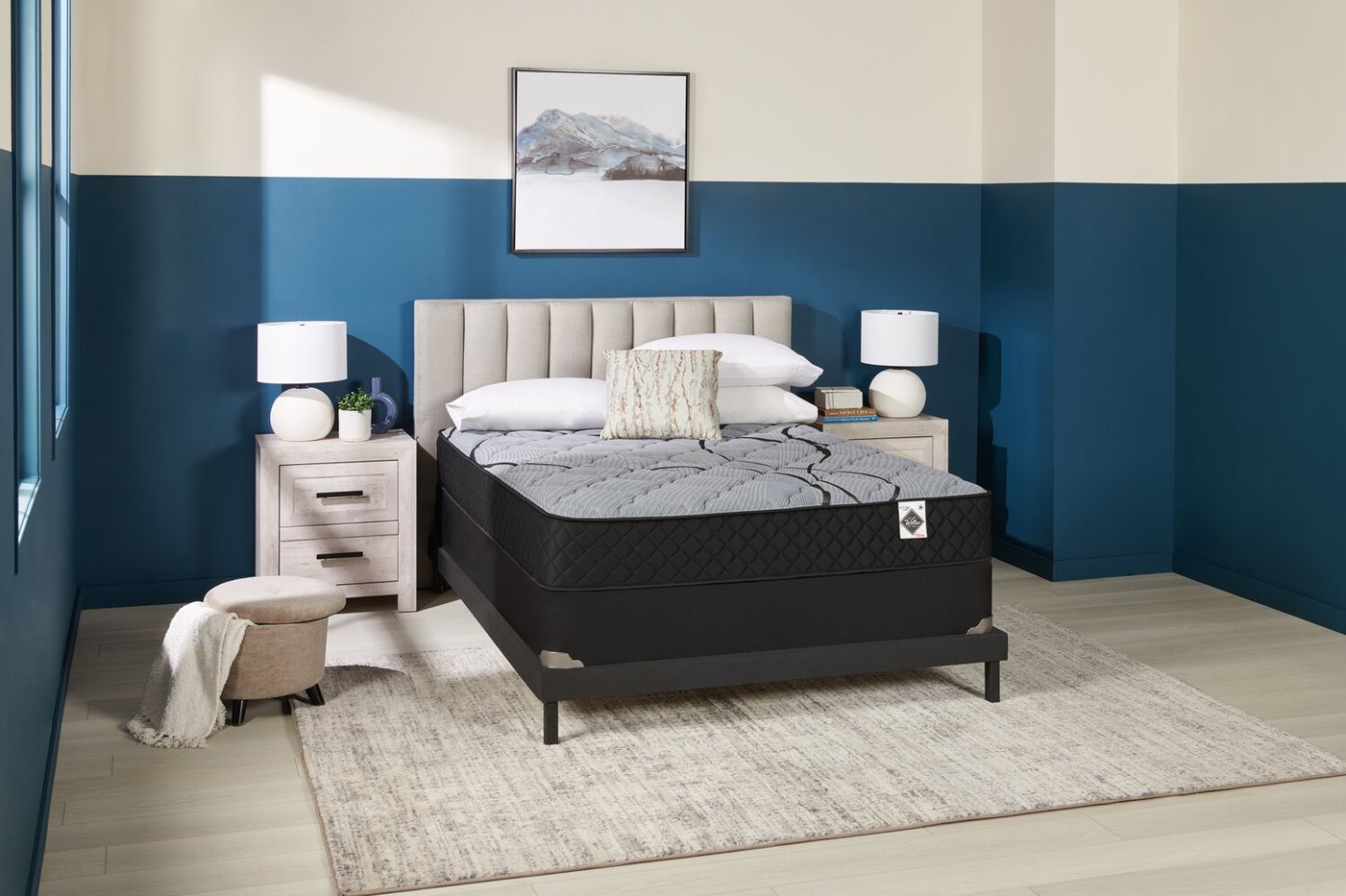 Matelas dans une boîte Springwall en cèdre rouge à plateau serré pour lit double de taille moyenne | matelas semi-ferme à plateau régulier dans une boîte Red Cedar de Springwall pour lit double