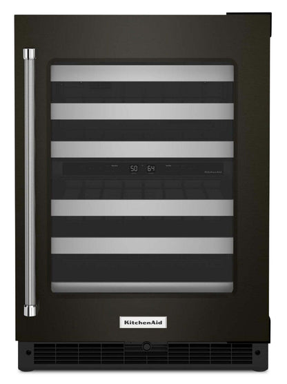 Réfrigérateur à vin KitchenAid de 5 pi³ et de 24 po sous le comptoir - acier inoxydable noir avec PrintShield™ Fi…