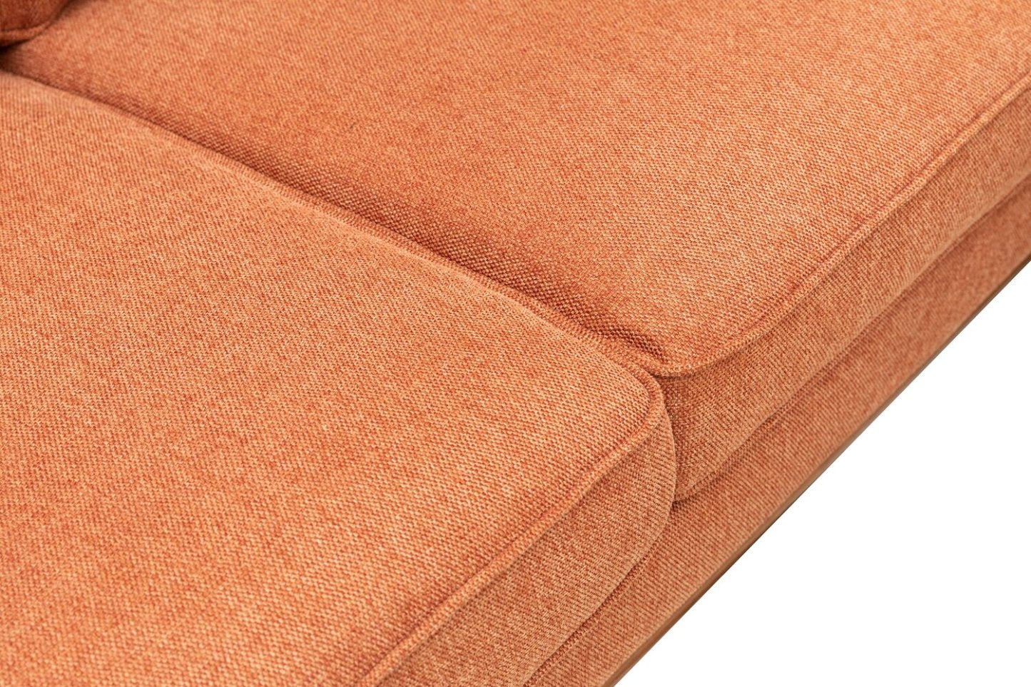 Sofa sectionnel Kassia de Kort & Co. 2 pièces en tissu d’apparence lin avec base et pattes en bois - orange