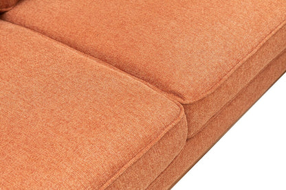 Sofa sectionnel Kassia de Kort & Co. 2 pièces en tissu d’apparence lin avec base et pattes en bois - orange