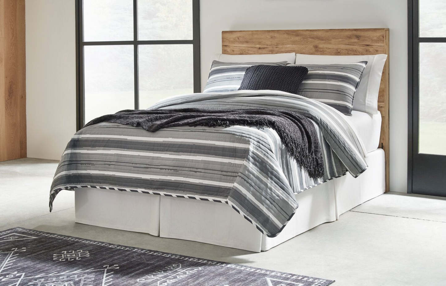 Tête de lit à panneau Derekson, Naturel - Pleine grandeur | Tête de lit à panneau Derekson, naturelle - format lit double