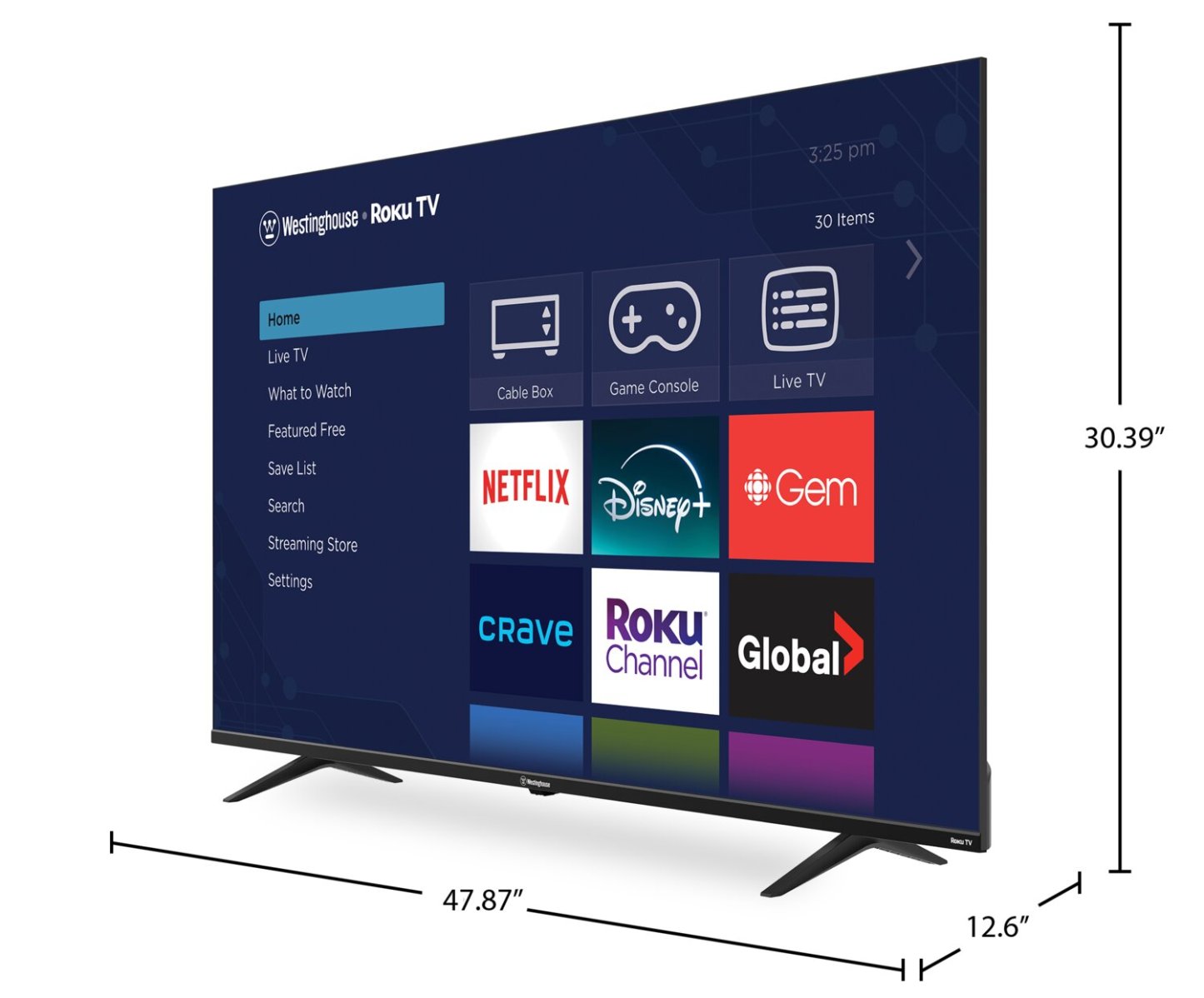 Téléviseur intelligent Westinghouse UHD 4K de 55 po avec Roku TVMC