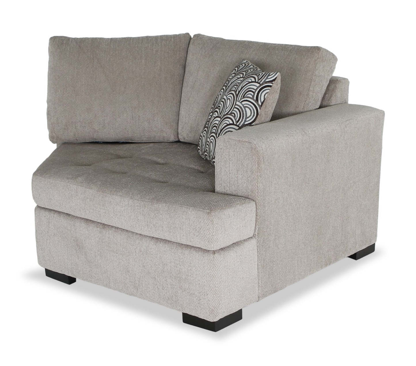 Fabriqué au Canada, canapé-lit sectionnel enveloppant Legend 2 pièces en tissu de chenille orienté à droite - beige platine