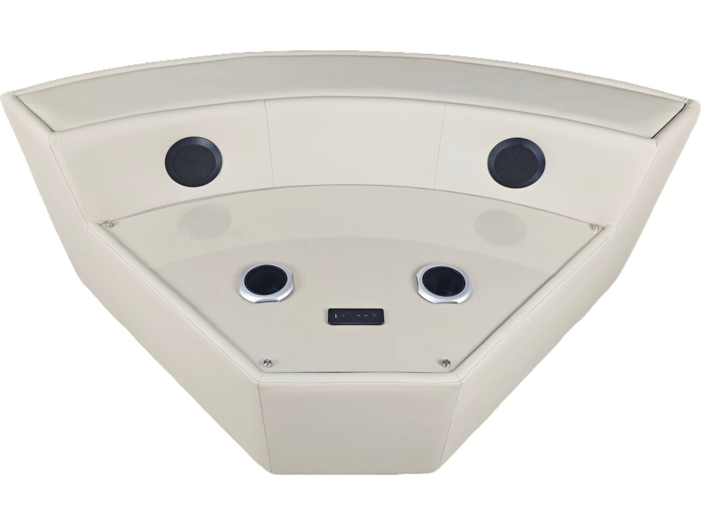 Sofa sectionnel à inclinaison électrique Zen 3 pièces en tissu d’apparence cuir avec massage et 2 consoles rabattables - abricot