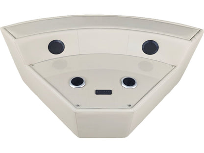 Sofa sectionnel à inclinaison électrique Zen 3 pièces en similicuir avec massage, console rabattable et compartiment réfrigéré - abricot