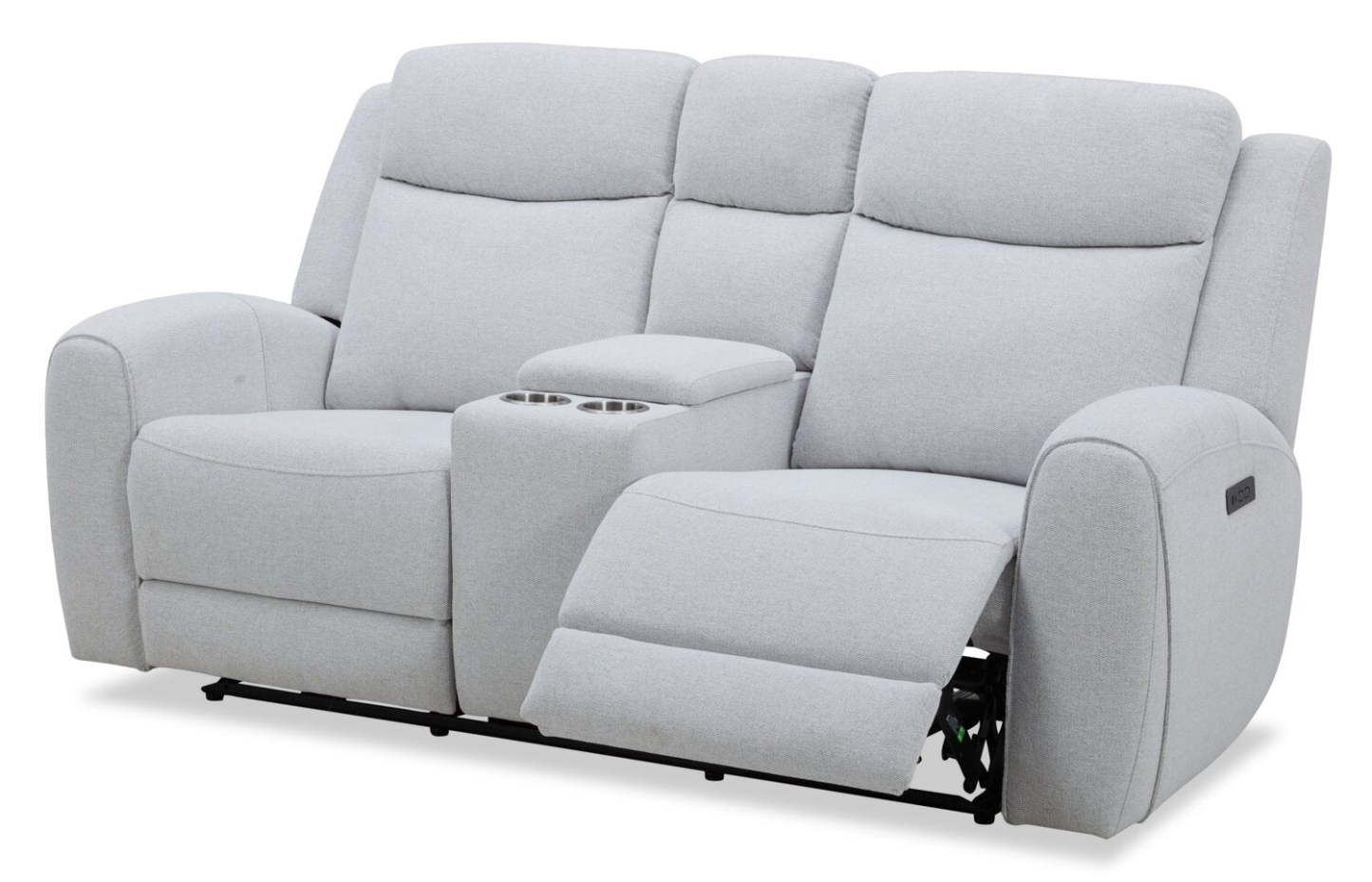 Reign 78 Fabric Power Reclining Loveseat with Console - Bronco Stone Grey | Causeuse à inclinaison électrique Reign de 78 po en tissu avec console - gris pierre Bronco