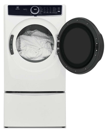 Sécheuse électrique Electrolux de 8 pi³ avec vapeur - blanche - superposable - ELFE763CAW | Electrolux 8 Cu. Ft. Electric Dryer with Steam - White - Stackable - ELFE763CAW