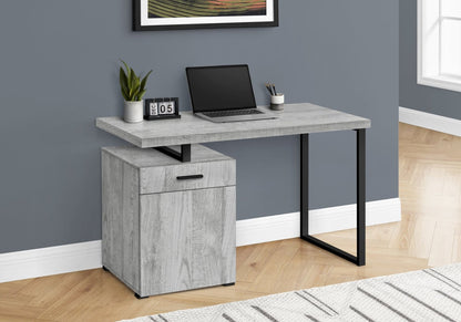 Bureau réversible Remi 47.25 avec tiroir et armoire - Gris|Bureau réversible Remi de 47,25 po avec tiroir et armoire - gris