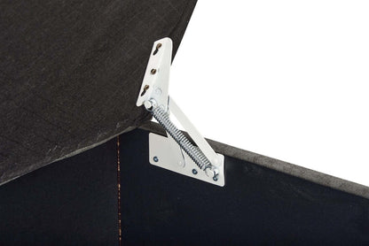 Made in Canada Morty 48 Leather-Look Fabric Storage Ottoman - Grey | Pouf de rangement Morty de 48 po fabriqué au Canada en tissu d’apparence cuir - gris