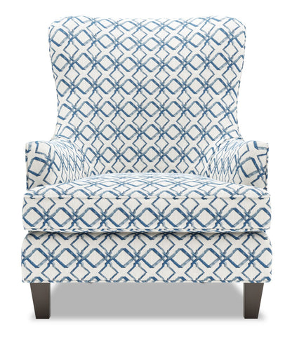 Fauteuil d'appoint à oreilles Sofa Lab personnalisable de 32 po fabriqué au Canada en tissu - Océan multicolore | AILE1154