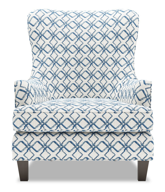 Fauteuil d'appoint à oreilles Sofa Lab personnalisable de 32 po fabriqué au Canada en tissu - Océan multicolore | AILE1154