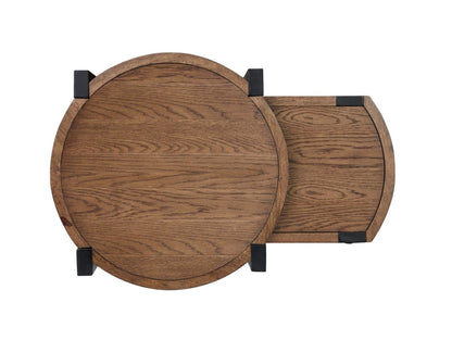 Gordon 22” 2-Piece Round Solid Wood Nesting Accent Table - Brown | 2 tables d’appoint gigognes rondes Gordon de 22 po en bois massif - brunes