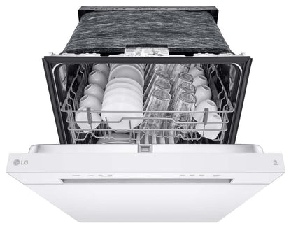 Lave-vaisselle LG 24 52 dBA à commande frontale intégrée avec séchage dynamique - Blanc - LDFC2423W | Lave-vaisselle encastré LG à 52 dBA de 24 po avec commandes à l'avant et système Dynamic DryMC - noir…